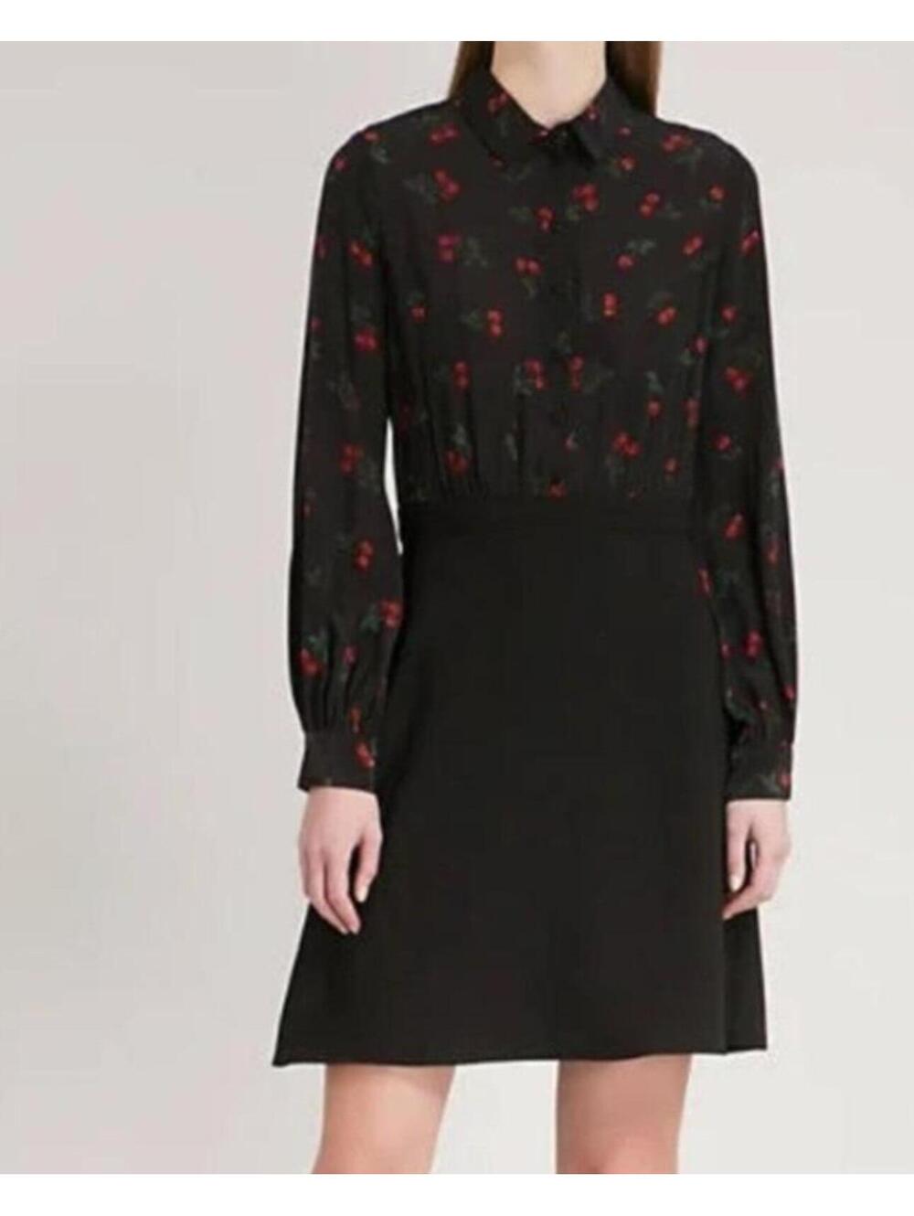 THE KOOPLES black cherry button down long sleeve mini dress sz S